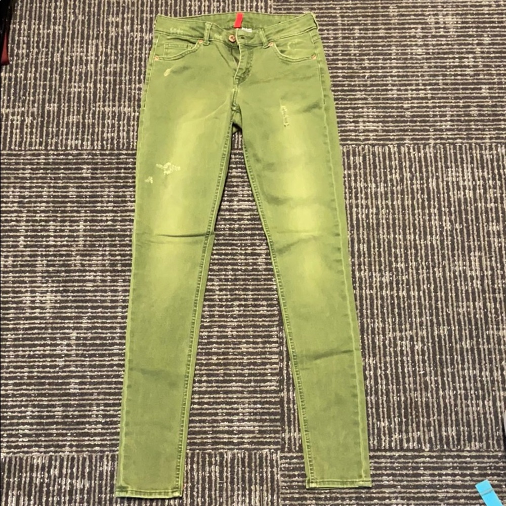 Olive Distressed Jeans